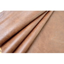 1 Yards 54" x 36" Brown Faux Leather Fabric Distressed Crazy Horse Soft Fake Leather Fabric by The Yard Brown Upholstery Vinyl for Sofa Bags Chairs Car Seats DIY Crafts