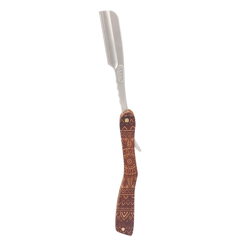Men Manual Razor Redwood Handle Shaver Zinc Alloy Blade Straight