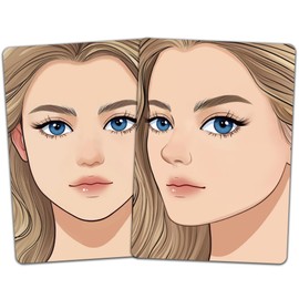 DELORIGIN 2pcs Face Painting Practice Board Reusable Makeup Practice A4 Size Mannequin Face Body Painting Exercise Template Facial Painting Supplies for Makeup Beginner Painting