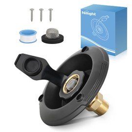 Nilight RV City Water Inlet with Check Valve 1/2" NPT Male to 3/4" GHT Female Brass City Water Fill Inlet Flange Connection Fittings for RV Camper Trailer Marine Hose Water Inlet Connector Replacement