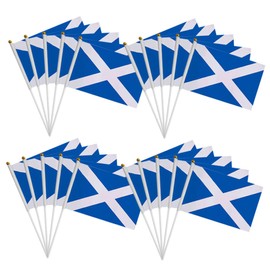 BIUDECO Hand Waving Scottish Flags 20pcs Mini Flags for Sports Events Home Decor Patriotic Celebration
