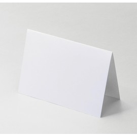 4x6"Plain White Folding Tent Cards (Set of 50)-8x6"Folds to 4x6"- Simple Blank Card Stock for Writing, Stamping, Drawing - Make Your Own Note, Thank You Cards