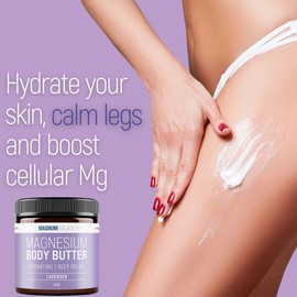 Magnum Solace Magnesium Body Butter for Women & Men – Lightly Scented with Lavender