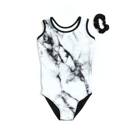 Destira Rainbow Unicorn Magic Gymnastics Leotard for Girls, Pink, Soft Comfortable Fabric Athletic Wear, Marble-ous, Adult Large