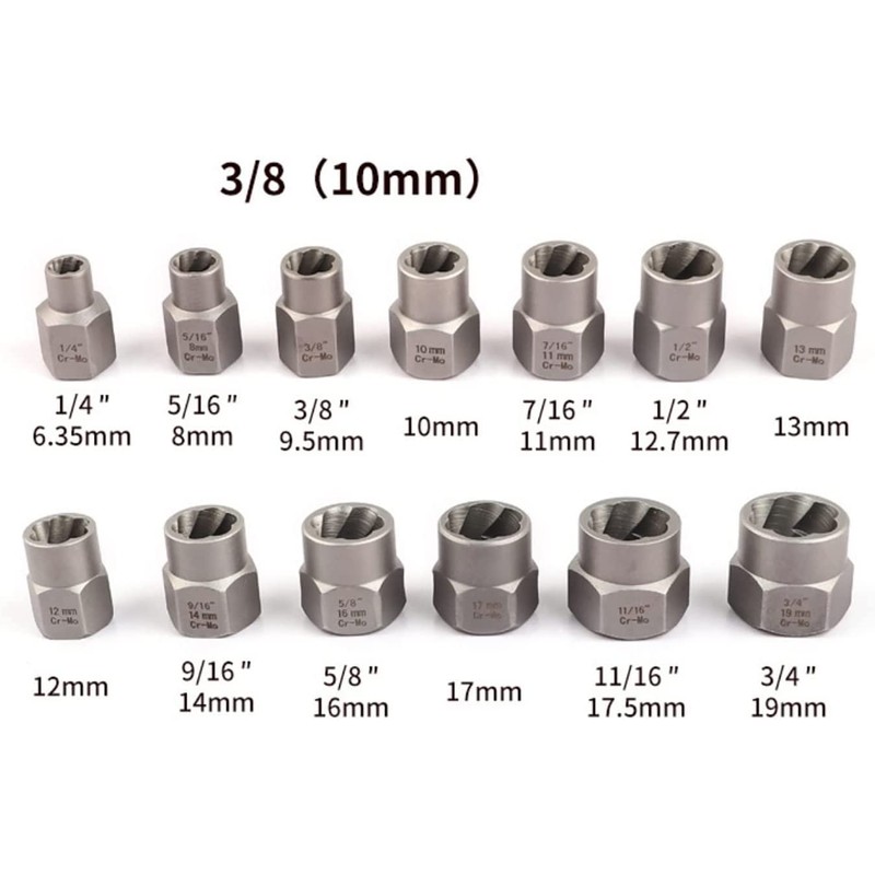 14Pcs Impact Bolt & Nut Remover Set, Stripped Lug Nut