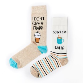 Urban Eccentric - Novelty Comfy Unisex Coffee Socks in a Gift Box | 2 Pair Pack | Mens & Womens Socks (6-11, Coffee)