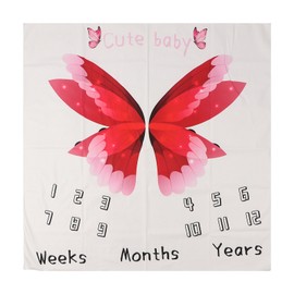 Baby Monthly Milestone Blanket Soft Polyester Bright Colors Baby Photo Prop Blanket for Newborn Girls Boys