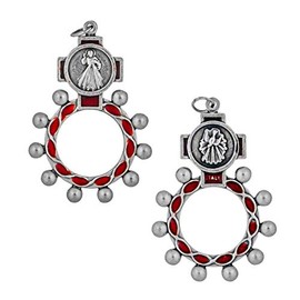 Venerare 2" Traditional Rosary Ring | 6 Dual Holy Subjects | Prayer Accessories | Catholic Gift for Confirmation | Christian Home Goods, Metal enamel