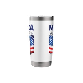 Beer Merica 4th of July T shirt Men Women American Flag USA Stainless Steel Insulated Tumbler