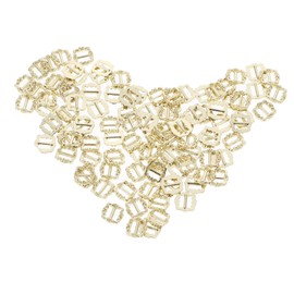 Kisangel 100Pcs Mini Glide Buckle DIY Metal Button Fastener for Doll Clothing and Accessories Adjustable Slide Buckle for Craft Projects for Doll Shoes and Belts