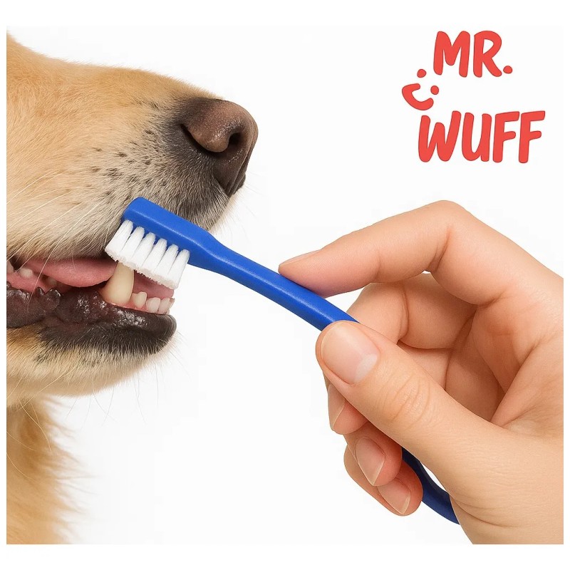 Cepillo Dientes Para Perro Gato 3 Pzas Doble Cabezal Mr