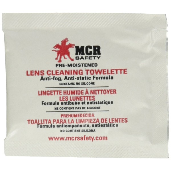 MCR Safety LCT Anti-Fog Anti-Static Lens Cleaning Towelette - 100 Wipes