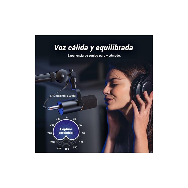 Micrófono Dinámico USBXLR para PC, TONOR Profesional microphone Vocal con