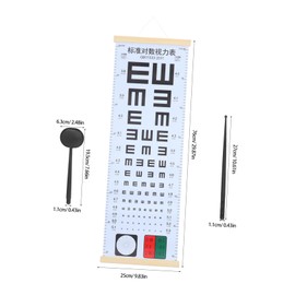 KOMBIUDA Vision Test Chart Kit Eye Exam Tool for School Hospital Clinic Adults Boys and Girls Portable Eye Chart Myopia Detecti
