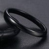 JUDE 2MM Tungsten Carbide Stackable Ring Plain Wedding Band (Black,