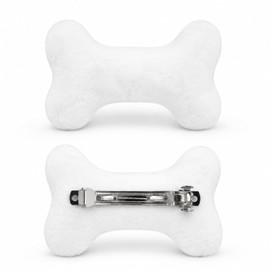 2PC Bone Clips for Hair or Shoes DIY White Plush 4Inch
