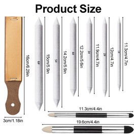 ACKKOR 9 Pcs Blending Stumps Set, Art Supplies Double-Ended Oil Pastel Blending Tools for School Students Artists Supplies