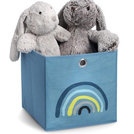 Zeller Blue Rainbow 14426 Storage Box 28 x 28 x 28 cm Fleece Blue