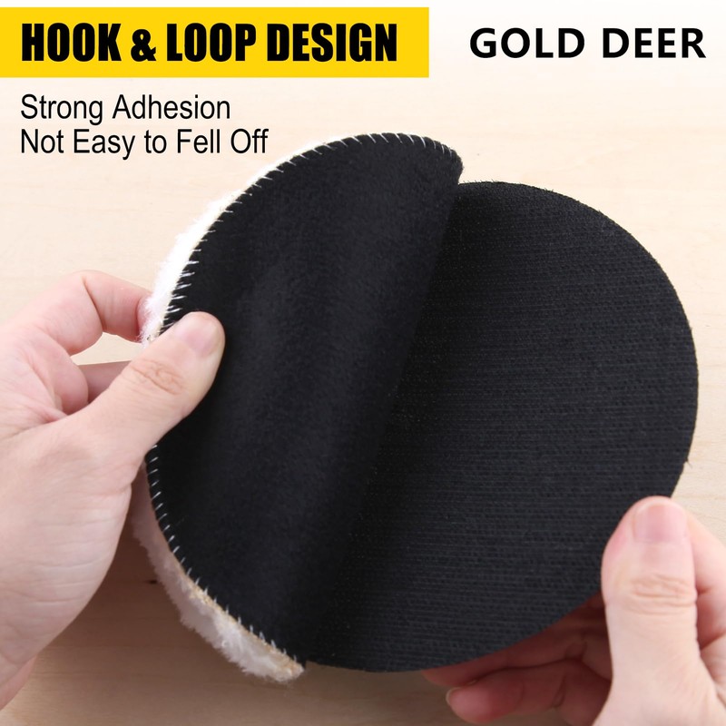 GOLD DEER 6 Pcs 6 Inch Wool Buffing Polishing Pad