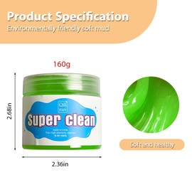 FALVFUN Car Cleaning Gel, Reusable Vehicle Air Vent Crevice Detailing Putty, Automotive Interior Detail Slime Cleaner Removal Tool Kit Accessories, Universal for SUV, Sedan, Truck (Green)