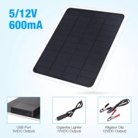 gaiatop Trickle Charger 20W Solar Panel Kit 12V Battery Charger Maintainer Boat RV Car