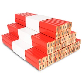 72Pcs Carpenter Pencils 7 inch Octagonal Red Hard Black Lead Carpenter Pencil Woodworking Marking Tool