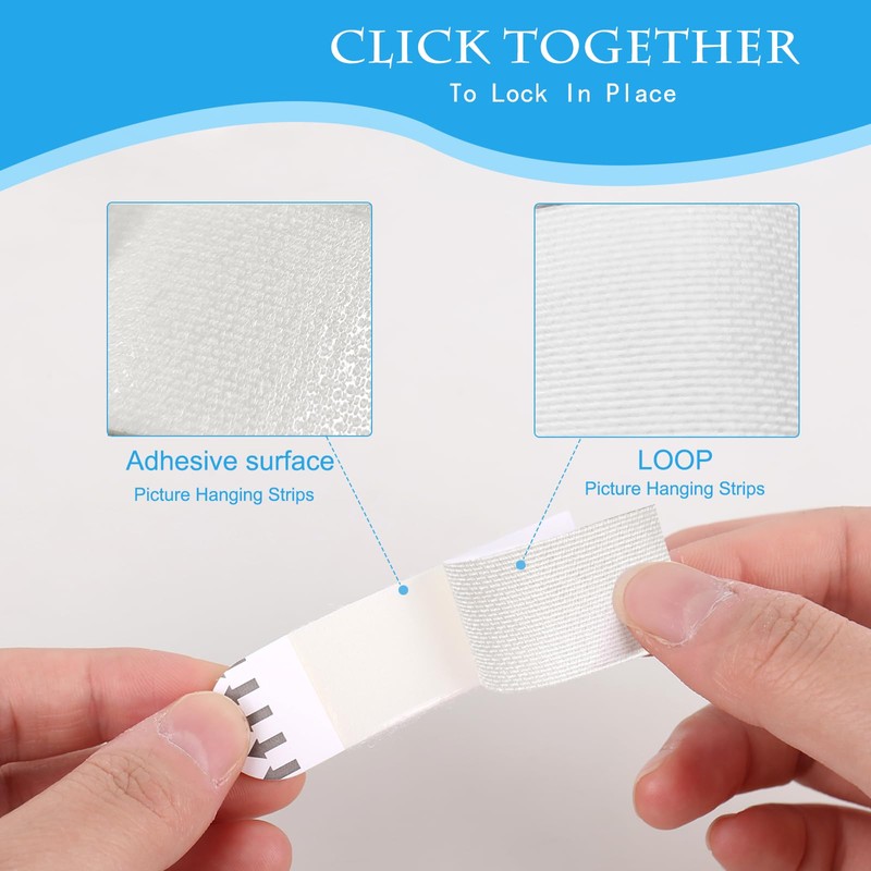 MJFENDAI Picture Hanging Strips Heavy Duty, 30-Pairs(60 Strips) No Nails