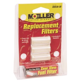 Moeller Replacement Inline Glass View Fuel Filter (3 Pack)
