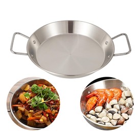 PLIAVAON Paella Pan - Stainless Steel Non-Stick Pan | Premium Quality for Home and Camping | Versatile Cooking, Easy Clean-Up, Perfect for Outdoor Enthusiasts