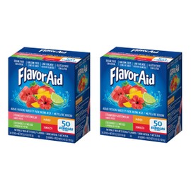 SINGLES TO GO! FlavorAid Aguas Frescas 50ct - Singles To Go Powdered Drink Mix - Pack of 2-4 Delicious Flavors - Strawberry Watermelon, Mango, Cucumber Limeaid, and Jamaica