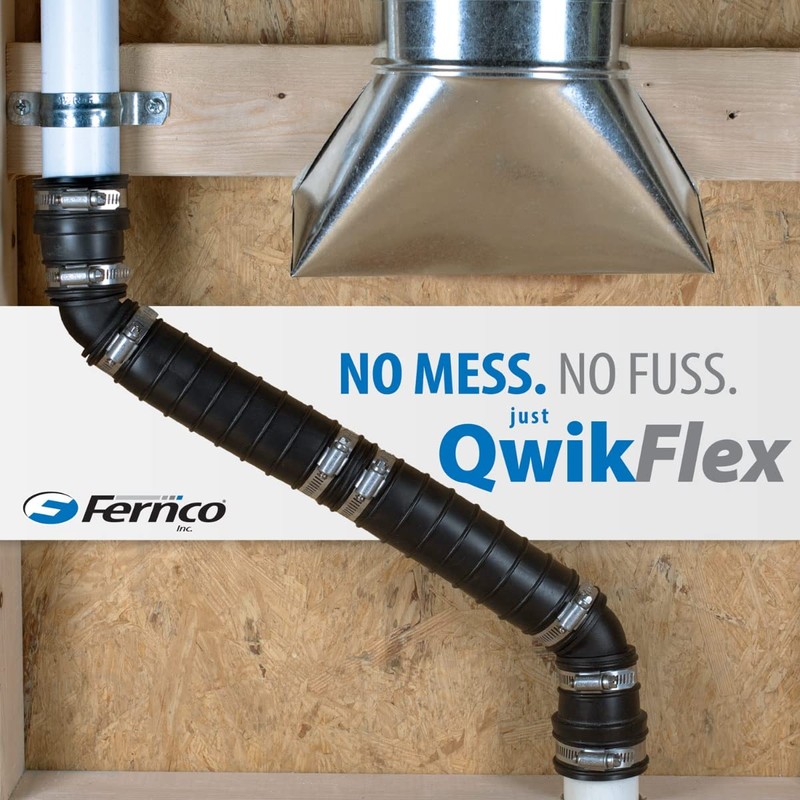 Fernco QwikFlex 36-in. Flexible Pipe Connector Kit for Offset or