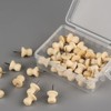 Pack of 50 wooden push pins, thumbtacks wood for cork