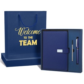 Sayglossy New Employee Welcome to the Team Gift Sets Notebook and Pen Welcome to the Team Gift Box Employee Appreciation Gift Sets for New Employee Worker Office Gifts (Blue)