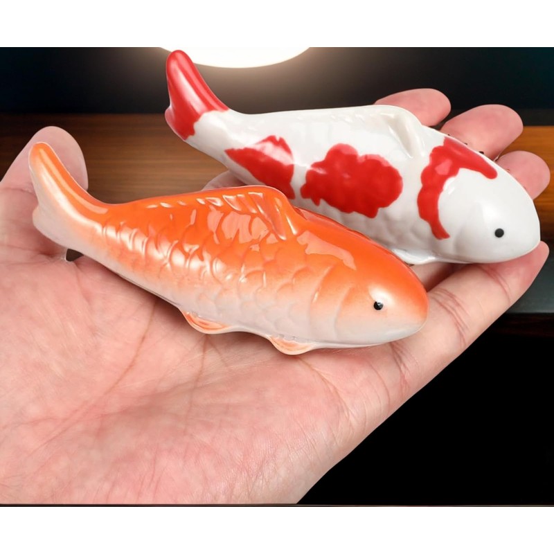 Wionin Lifelike Floating Fish Decor - Realistic Ceramic Koi &