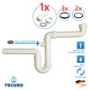 tecuro Space Saving Sink Siphon, Kitchen Siphon Trap with Wall