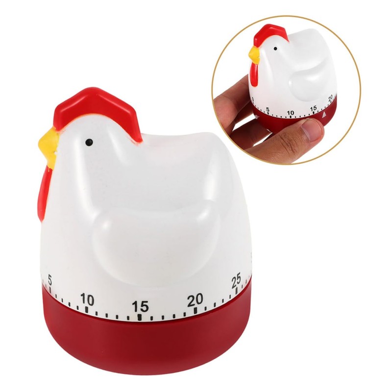 SUPVOX 2pcs Cute Chicken Kitchen Timer Mechanical Wind Up Countdown