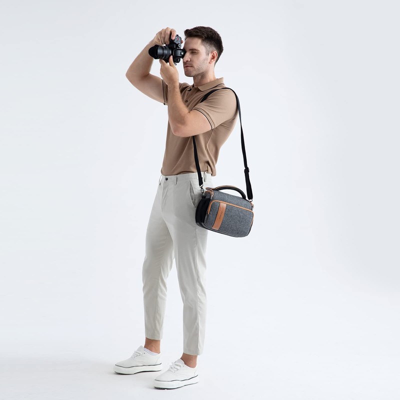 DOMISO SLR DSLR Kameratasche Wasserdicht Fototasche, Grau