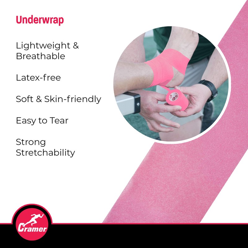 Cramer Tape Underwrap, Sports PreWrap for Athletic Ankle, Wrist, and