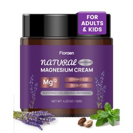 Locin de magnesio para dormir, crema de magnesio (300 mgcucharadita) para alivio muscular, mantequilla de magnesio para hidratacin profunda con...    