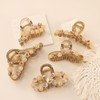 Rannyrena Elegant Large Pearl Crystal Butterfly Claw Clip for Women