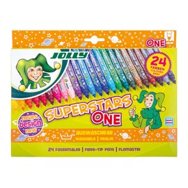 JOLLY Superstar ONE Fasermaler Hochwertiger Filzstift Auswaschbar 24 Stück im Kartonetui 4445-0030 24 Fasermaler