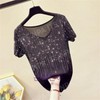 Women's Silk V-Neck Latin Salsa Belly Ballroom Zumba Line Dance Top Practice Wear Black/S