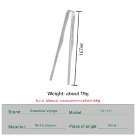 Boundless Voyage Ti1011T Titanium Anti-scald Clip Tong Kitchen Tea Cup Clip Multi-Purpose Tweezers for Kitchen Food Tongs Buffet Salad Steak Clip