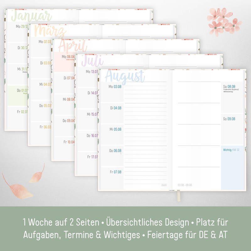 Häfft - Timer A6 Slim 2025/2026 "Wild Blossoms" Student Calendar