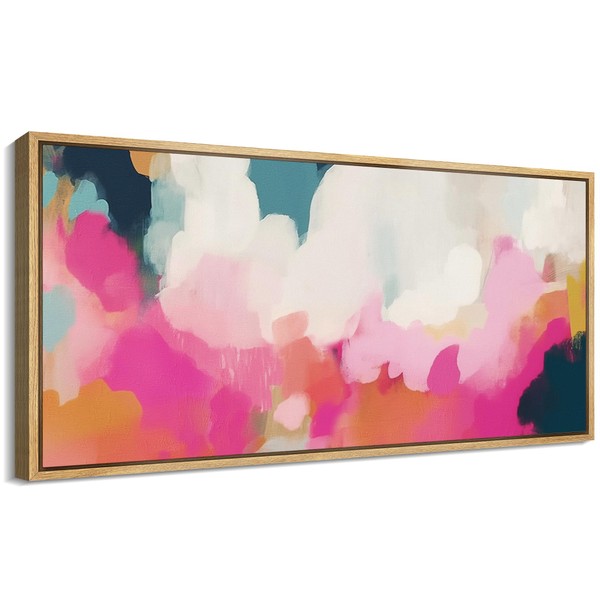 MUDECOR Extra Large Framed Canvas Print Wall Art Abstract Pastel