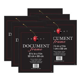 MCS Formato Marco de Documentos, Diploma y Certificado, Negro, 8.5 x 11, Paquete de 6