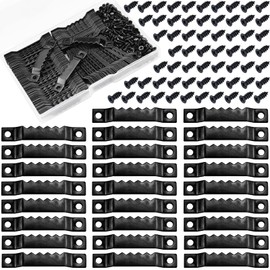 Sawtooth Picture Hangers,100 Pcs Black Steel Photo Frame Hanging Hangers 200 Screws for Wall Clock Paintings Wood Craft Decor Artwork Signs Posters Picture Frame Sketch Hanger,Cross-stitch (Black)