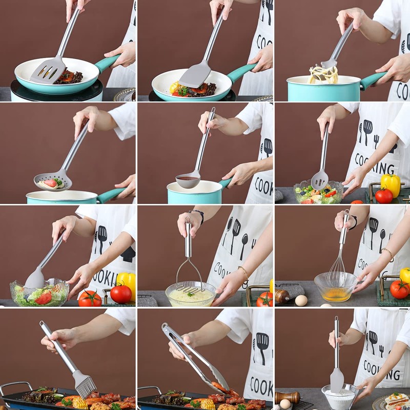 Berglander Kitchen Utensils Set 38 Pieces Non-Stick Silicone Cooking Utensils