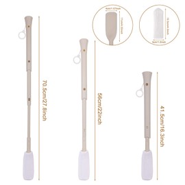 Toe Cleaning Brush, Foot Brush in Shower with 6Pcs Soft Drying Covers, Long Handle Toe Lotion Applicatorn for Seniors, Elderly, Disabled Men and Women (16"-28" Long)