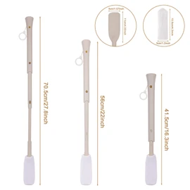Toe Cleaning Brush, Foot Brush in Shower with 6Pcs Soft Drying Covers, Long Handle Toe Lotion Applicatorn for Seniors, Elderly, Disabled Men and Women (16"-28" Long)